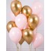 Μπουκέτο με Χρυσά - Ροζ Μπαλόνια για κορίτσι